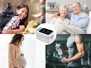 BEPER P303MED050 pulsoximetru, oximetru, pulsoximetru pentru saturatie de oxigen (SpO2), puls (PR), afisaj LED, alimentat cu baterie, curea de transport inclusa - Img 4