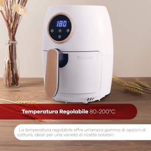BERGNER in mod natural AirFryer 2 L Freidora de Aire 1000 W Temperatura desde 80-200oC Temporizador con Alarma Cesta Extraible con Antiadherente Culoa - Img 4