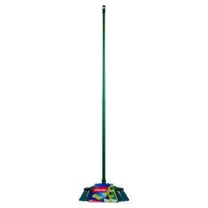 Besen pentru interior Vileda 129274, 2 in 1, verde, cu maner din otel