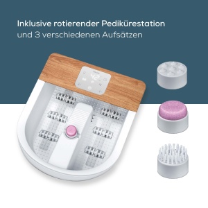 Beurer FB 65 Baie cu spuma pentru picioare wellness cu incalzire cu apa si iluminare comutabila, statie de pedichiura rotativa integrata, vibratii relaxate si masaj cu bule - Img 3