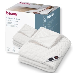 Beurer HD 82 Helsinki Patura Electrica 180x130 cm 6 Trepte de Temperatura Alb Crem