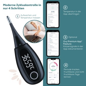 Beurer OT 30 BasalControl Smart, termometru bazal pentru monitorizarea ciclului, cu aplicatia Ovy cycle pentru contraceptie fara hormoni sau ca suport pentru fertilitate pentru planificarea familiala naturala, cu Bluetooth - Img 6