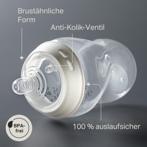 Biberon Natural Start Tommee Tippee 150 ml cu Tetina Anti-Colici si Suport pentru Neugeboreni - Img 4