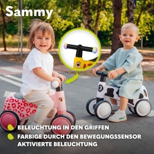 Bicicleta fara pedale LIONELO Sammy de la 1 an bicicleta fara pedala pentru bebelusii de 12-36 luni premergator cu 4 roti de pana la 25 kg manere anti - Img 5