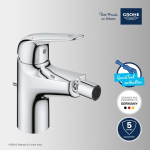 Bidetarmatura GROHE Swift, crom, 15cm, cu tehnologie de economisire a apei - Img 3