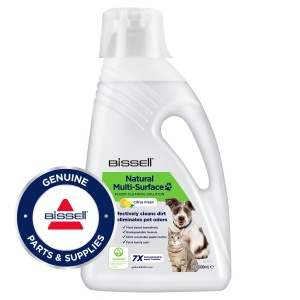 BISSELL Solutie naturala de curatare a animalelor de companie cu mai multe suprafete, pentru pardoseli, tapiterie si interioare auto, 2 litri, parfum de citrice, compatibil CrossWave, SpinWave si HydroWave, 31221