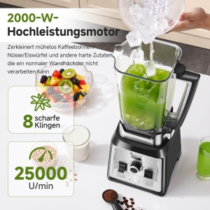 Blender AMZCHEF 2000W, Capacitate 2L, BPA-Free - Img 3