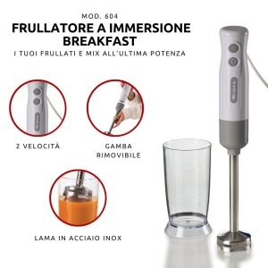 Blender Ariete Breakfast 604 700W Alb Lame din inox 2 viteze - Img 2