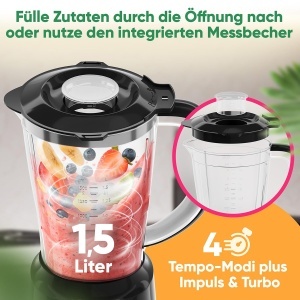 Blender Bomann UM 6091 CB, 500W, 1.5L, inox - Img 2