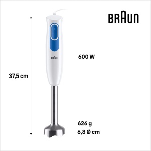 Blender Braun MultiQuick 2, 600W, Alb, cu Zerkleinerer si Schneebesen - Img 3