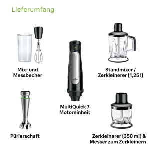 Blender Braun MultiQuick 7 MQ7045X, 1000W, 1.25L, Negru - Img 8