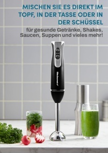 Blender Elite Gourmet EHB1015, 500 W, 2 viteze, inox, negru - Img 7