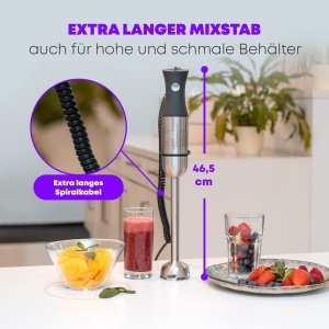 Blender ProfiCook PC-SM 1094, 1000W, inox, 27 cm, 4 cutite - Img 5
