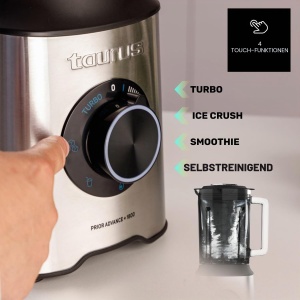 Blender Taurus Prior 1800 W, capacitate 2 L, 6 lame din otel inoxidabil - Img 6