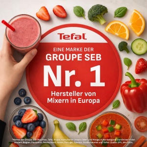Blender Tefal Quickchef HB672830, 1000 W, 2-in-1, Negru - Img 2