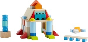 Blocuri de Constructie HABA 85 Piese Colorate cu Sac de Bumbac - Jucarie Educativa - Img 5