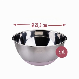 Bol de amestec Fackelmann Pamela Reif 2,5 L din otel inoxidabil cu fund din silicon roz - Img 9
