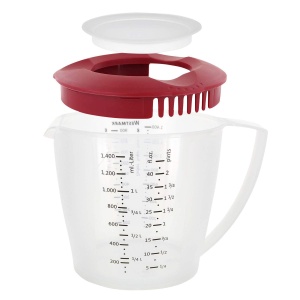 Bol de amestecarecutie de masurare Westmark cu protectie impotriva stropirii capac si turnator plastic volum de umplere 14 litri Helena transparentros - Img 6
