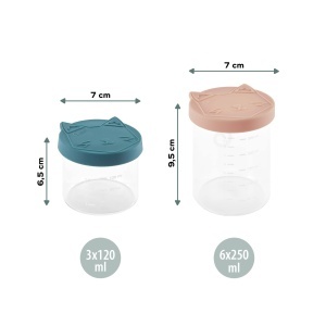 Boluri pentru bebelusi Babymoov ISY, 9 recipiente din sticla borosilicata, 250ml si 120ml - Img 5