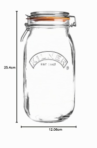 Borcan cu capac Kilner, 2 L, sticla transparenta, design rotund - Img 9