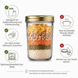Borcan de conservare Kilner 350 ml, cu capac metalic si deschidere larga - Img 5