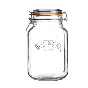 Borcan de sticla cu capac Kilner, 1,5 L, design patrat, etans - Img 8