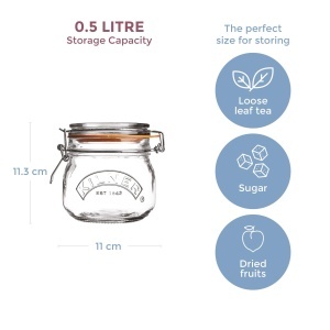 Borcan de sticla Kilner cu capac, 500 ml, cu inchidere ermetica - Img 3