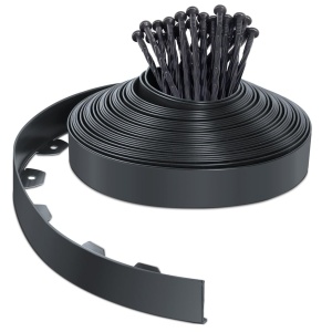 Bordura flexibila pentru gradina VOUNOT, 20m, 5cm inaltime, PVC, antracit