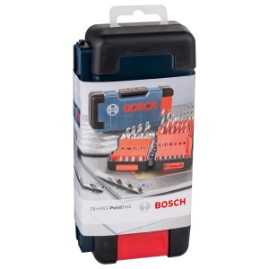 Bosch 18 buc. Burghiu elicoidal HSS Set PointTeQ (pentru metal, in ToughBox, O 1-10 mm, burghiu pentru accesorii profesionale) - Img 2