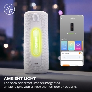 Boxa portabila JBL Grip Bluetooth sunet JBL Pro IP68 rezistenta la apa lumina ambientala alb - Img 5