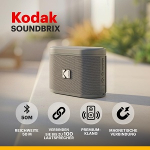 Boxa portabila KODAK SOUNDBRIX, wireless, 5W, 3 ore autonomie, gri - Img 2
