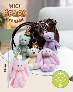 Breloc NICI Hase Lopino 13cm cu carabina, roz, stil elegant - Img 2