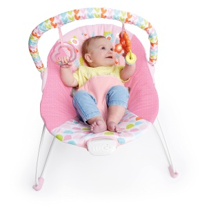 Bright Starts Baby Bouncer Fancy Fantasy Roz Unicorn Vibratii Linistitoare - Img 4