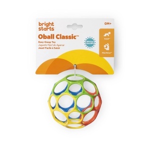 Bright Starts, Oball Classic, minge flexibila si usor de manevrat, jucarie de activitate senzoriala pentru copii de toate varstele, multicolora - Img 5