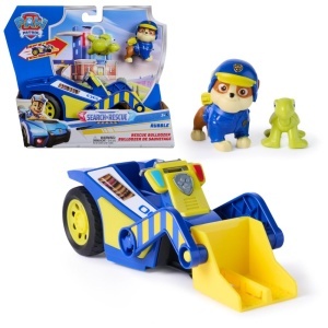 Buldozer de salvare PAW PATROL Rubble cu figurine, 15 cm, pentru copii de la 3 ani