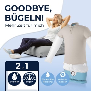 Bulgare automat CLEANmaxx pentru camasi si pantaloni, inclusiv suport pentru pantaloni, culoare albastra - Img 2
