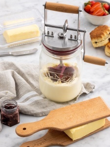 Buteriera din sticla Kilner, 250g, design retro, cu capac din sticla - Img 5