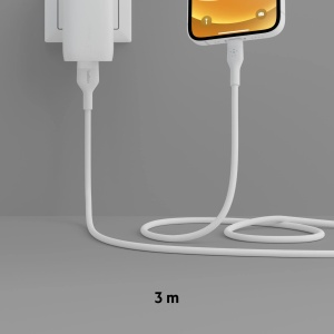 Cablu de incarcare Belkin BoostCharge Flex USB-ALightning, 3 m, MFi, Alb - Img 6