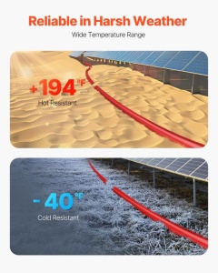 Cablu prelungitor pentru panou solar VEVOR 100FT cablu prelungitor solar 10AWG cablu fotovoltaic impermeabil IP67 de 6 mm2 pentru panouri solare pentr - Img 5