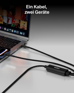 Cablu USB-C Belkin BoostCharge Pro 2-in-1 140 W, 1.5 m, Negru - Img 2