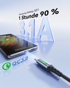 Cablu USB C INIU, 3.1A, 3 bucati (2m 2m 0.5m), Nylon, Rapid - Img 4