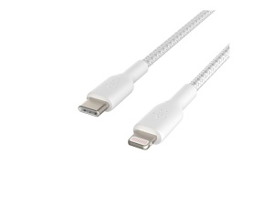 Cablu USB-C la Lightning Belkin Boost Charge, 2m, Alb, MFi-certificat