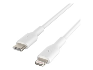 Cablu USB-C-Lightning Belkin Boost Charge, 1m, Alb, MFi-certificat