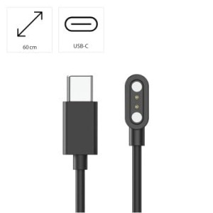 Cablul de incarcare Hama pentru smartwatch, USB-C, magnetic, 60 cm, negru - Img 2