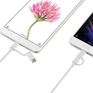 Cablul USB 2-in-1 Mi Micro USB si Type C (30cm) Alb - Img 5