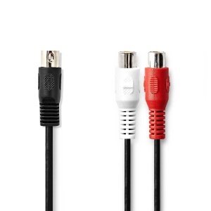 Cabluri audio Nedis DIN 5-Pini cu 2x Cinch, 0.20 m, Negru