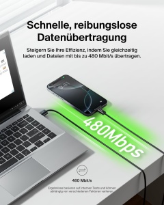 Cabluri USB-C Belkin BoostCharge, 1,5 m, 15W, negru, 2 buc - Img 6