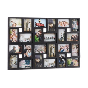Cadru foto XXL Relaxdays pentru 24 poze 10x15 cm, negru, plastic