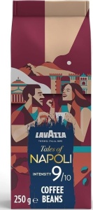 Cafea boabe Lavazza Tales of Napoli, 250 g, intensitate 910, arome de cacao si caramel
