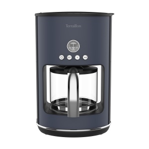 Cafetiera programabila Terraillon New Moon, 1.25L, 1080W, functie anti-picurare, albastru